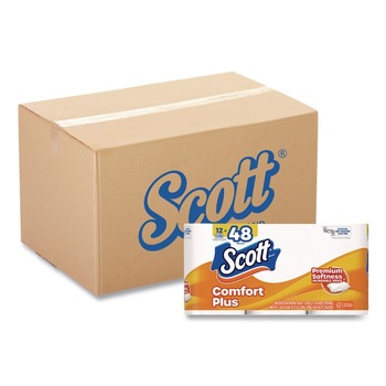 Scott 1-Ply ComfortPlus Septic-Safe Toilet Paper Mega Rolls - White (12/Carton)