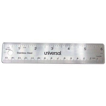 RULERS AND YARDSTICKS | Universal UNV59026 Stainless Steel Standard/Metric 6 in. Ruler
