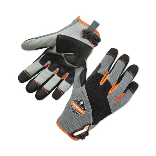 Work Gloves | Ergodyne 17042 ProFlex 710 Heavy-Duty Mechanics Gloves Gray Small Pair image number 0