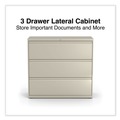  | Alera 25504 42 in. x 18.63 in. x 40.25 in. 3 Legal/Letter/A4/A5 Size Lateral File Drawers - Putty image number 3