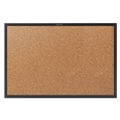 Office Jansan | Quartet 2303B 36 in. x 24 in. Classic Series Cork Bulletin Board - Tan Surface, Black Aluminum Frame image number 0
