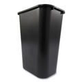 Trash Cans | Rubbermaid Commercial FG295700BLA 10.25 gal. Deskside Rectangular Plastic Wastebasket - Black image number 2