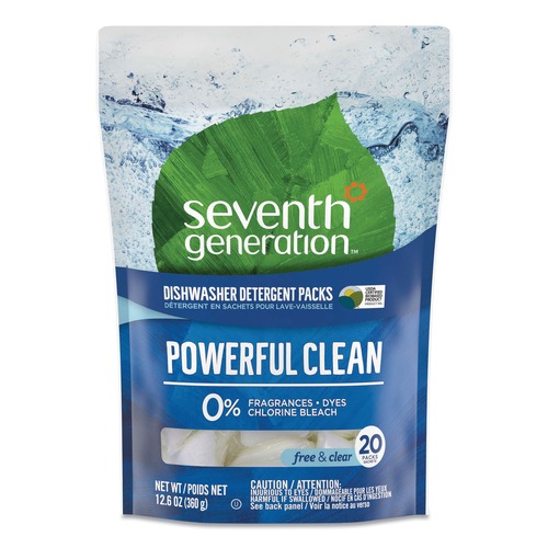 Cleaning & Janitorial Supplies | Seventh Generation 10732913451804 Natural Automatic Dishwasher Detergent Packs - Free and Clear image number 0