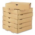 Food Trays, Containers, and Lids | Karat FP-PBF10K 10 in. x 10 in. x 2 in. Corrugated Pizza Box - Kraft (50/Carton) image number 3