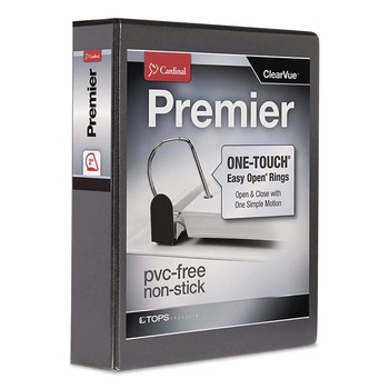 Cardinal 11 in. x 8-1/2 in. ClearVue 3-Ring 2 in. Capacity Easy Open Slant-D Ring Binder - Black