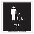 Floor Signs | Headline Sign 66915 8 in. x 8 in. Men Accessible Plastic ADA Sign - Clear/White image number 1