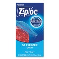 Food Service | Ziploc 351177 6.97 in. x 7.7 in. 32 oz. Zipper Freezer Bags - Clear (38 Bags/Box, 9 Boxes/Carton) image number 2