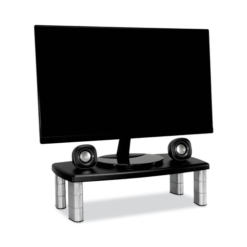 Office Jansan | 3M MS90B 20 in. x 12 in. x 1 in. to 5.78 in. 40-lb. Capacity Adjustable Monitor Stand - Black/Silver image number 0