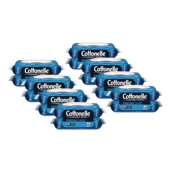 Cottonelle Fresh Care 1-Ply 3.73 in. x 5.5 in. Flushable Cleansing Cloths - White (8/Carton)