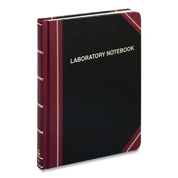 Boorum & Pease 10.38 x 8.13 Data/Lab-Record Format Laboratory Notebook - Black/Red Cover