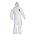Bib Overalls | KleenGuard KCC 49117 A20 Elastic Back Cuff and Ankles Hooded Coveralls - 4 Extra Large, White (20/Carton) image number 0