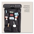 Utility Carts | Rubbermaid Commercial 2202582 19.8 in. x 1.5 in. x 27.5 in. Fabric 9-Pocket Cart Organizer - Black (6/Carton) image number 2