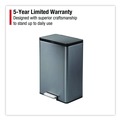 Trash Cans | Rubbermaid 2112520 Elite Step-On Trash Can 12 gal Metal Charcoal Stainless Steel/Black image number 5
