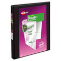 Office Jansan | Avery 17001 0.5 in. Capacity 11 x 8.5 Durable View Binder with DuraHinge and 3 Slant Rings - Black image number 0