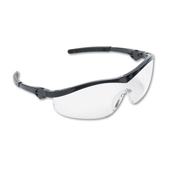 MCR Safety Storm Black Nylon Frame Wraparound Safety Glasses - Clear Lens (12/Box)