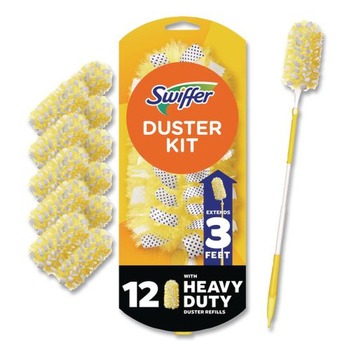 Swiffer Heavy Duty 1 Handle with 12 Duster Refills Starter Kit (1 Kit/Carton)