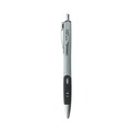 Office Jansan | Universal 39724 0.7 mm. Medium Comfort Grip Retractable Gel Pen - Black Ink, Gray/Black/Silver Barrel (36/Pack) image number 1