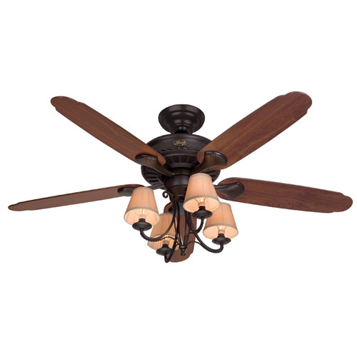Ceiling Fans | Hunter 53094 Cortland 54 in. Dark Cherry Ceiling Fan with 4 Lights (Open Box) image number 0