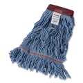 Tradesmen Day Sale | Boardwalk BWKLM30311L Looped End Wideband Cotton/Synthetic Mop Heads - Large, Blue (12/Carton) image number 1
