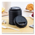 Cups and Lids | SOLO TLB316-0004 Traveler Cappuccino Style Dome Lid Fits 10 oz. to 24 oz. Cups - Black (1000/Carton) image number 6