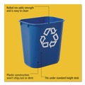 Trash & Waste Bins | Rubbermaid Commercial FG295573BLUE 13.63-Quart Rectangular Deskside Recycling Container - Small, Blue image number 5