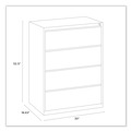Office Jansan | Alera 25483 30 in. x 18.63 in. x 52.5 in. Legal/Letter-Size 4-Drawer Lateral File - Black image number 10