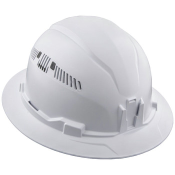Klein Tools 60401 Self-Wicking Vented Odor-Resistant Full Brim Style Padded Hard Hat - White