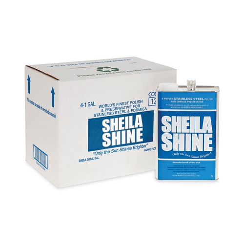 Office Jansan | Sheila Shine SS128 1 Gallon Can Stainless Steel Cleaner and Polish (4/Carton) image number 0