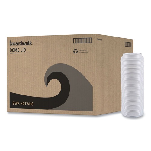 Cups and Lids | Boardwalk BWKHOTWH8 Hot Cup Lids for 8 oz. Hot Cups - White (1000/Carton) image number 0