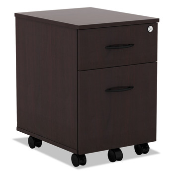 Alera Valencia Series 15.88 in. x 19.13 in. x 22.88 in. Mobile Box Mobile Pedestal Box File Cabinet - Mahogany