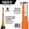 Screwdrivers | Klein Tools 607-3-INS Insulated 3/32 in. Cabinet Tip Screwdriver with 3 in. Shank image number 1