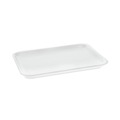 Food Service | Pactiv Corp. 0TF104S00000 9.13 in. x 7.13 in. x 0.65 in. #4 Shallow Foam Meat Tray - White (500/Carton) image number 1