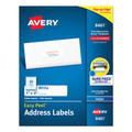 Labels | Avery 08461 1 in. x 4 in. Easy Peel Address Labels with Sure Feed Technology for Inkjet Printers - White (20/Sheet, 100 Sheets/Box) image number 0