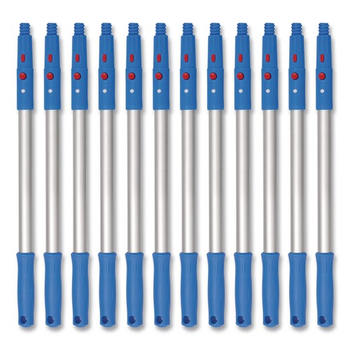 Cleaning Tools | Gritt Commercial GRI10712PK 20 in. Aluminum Extension Pole with Click/Lock Adapter Cone - Blue/Silver (12/Pack) image number 0