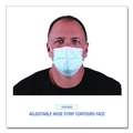 Masks | Boardwalk MS2000BX 3-Ply General Use Face Mask - Blue (50/Box) image number 6