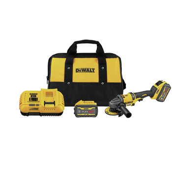 ANGLE GRINDERS | Dewalt DCG418X2 FLEXVOLT 60V MAX Brushless Lithium-Ion 4-1/2 in. - 6 in. Cordless Grinder Kit with Kickback Brake and (2) 9 Ah Batteries