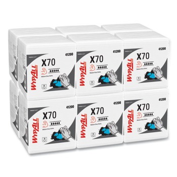WypAll X70 1/4-Fold 12-1/2 in. x 12 in. Cloths - White (76/Pack 12 Packs/Carton)