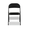  | Alera ALEFC97B Two-Brace Fabric Back Steel Folding Chair - Graphite (4-Piece/Carton) image number 2