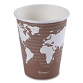 Cups and Lids | Eco-Products EP-BHC8-WAPK 8 oz. World Art Renewable and Compostable Paper Hot Cups - Brown/White (50/Pack) image number 1