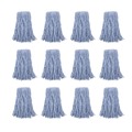 Mops | Boardwalk BWK2024B #24 Cotton/Synthetic Fiber Cut-End Standard Mop Head - Blue (12/Carton) image number 1