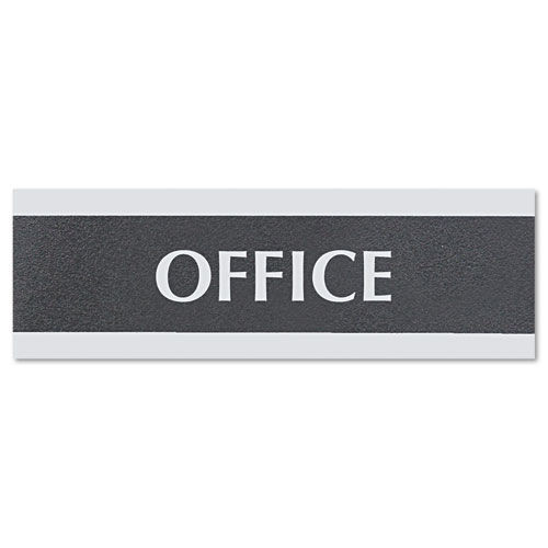 Office Jansan | Headline Sign 4762 Century Series 9 in. x 3 in. Office Sign - Black/Silver image number 0