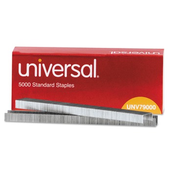 OFFICE STAPLERS AND PUNCHES | Universal UNV79000 5,000/Box 0.25 in. x 0.5 in. Standard Chisel Point Staples - Steel