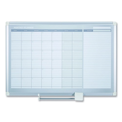 Office Jansan | MasterVision GA0397830 36 in. x 24 in. Silver Frame Monthly Planner image number 0