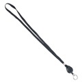 Office Jansan | Advantus 75547 34 in. Long Metal Split Ring Fastener Lanyards with Retractable ID Reels - Black (12/Pack) image number 1
