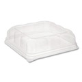 Food Service | Pactiv Corp. 75S20SDOME 7.5 x 7.5 x 2.02 Recycled Plastic Dome Lid for 6 x 6 Brownie Container - Clear (195/Carton) image number 1