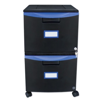 PRODUCTS | Storex 61314U01C 14.75 in. x 18.25 in. x 26 in. Two Drawer Mobile Filing Cabinet - Black/Blue