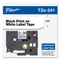  | Brother P-Touch TZE241 0.7 in. x 26.2 ft. TZE Standard Adhesive Laminated Labeling Tape - Black on White image number 2