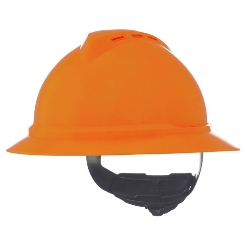  | MSA 10167921 V-Gard 500 Hi-Viz Fas-Trac III 4-Point Vented Hat - Orange image number 0