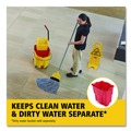 Mop Buckets | Rubbermaid Commercial 2031764 WaveBrake 2.0 Side Press 8.75-Gallon Bucket/Wringer with Drain - Yellow image number 6