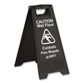 Safety Signs | Gritt Commercial GRI184BLK3PK 11.8 in. x 12 in. x 24 in. Caution Wet Floor Sign - Black (3/Carton) image number 4